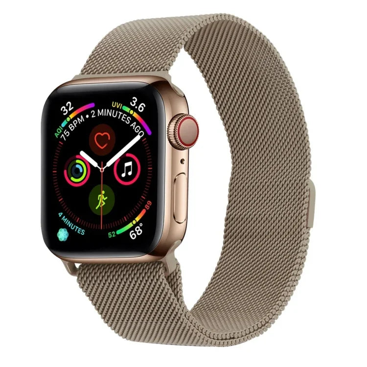 Pulseira Milanesa Magnética em Aço Inoxidável para Apple Watch Series, 5 & 4 40mm / 3 & 2 & 1 38mm, 5 & 4 44mm / 3 & 2 & 1 42mm