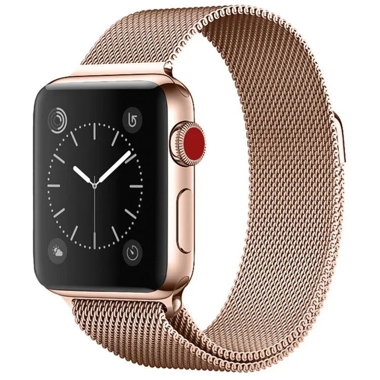 Pulseira Milanesa Magnética em Aço Inoxidável para Apple Watch Series, 5 & 4 40mm / 3 & 2 & 1 38mm, 5 & 4 44mm / 3 & 2 & 1 42mm