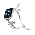 Pulseira de relógio metálica com contas, para Apple Watch 8 45mm, para Apple Watch SE 2022 40mm, para Apple Watch SE 2022 44mm, para Apple Watch 7 41mm, para Apple Watch 7 45mm, para Apple Watch SE 40mm, para Apple Watch SE 44mm, para Apple Watch 6 40mm