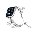 Pulseira de relógio metálica com contas, para Apple Watch 8 45mm, para Apple Watch SE 2022 40mm, para Apple Watch SE 2022 44mm, para Apple Watch 7 41mm, para Apple Watch 7 45mm, para Apple Watch SE 40mm, para Apple Watch SE 44mm, para Apple Watch 6 40mm
