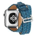 Pulseira de Relógio em Pele de Grão Superior com Coroa Relevada, Para Apple Watch Series 5 & 4 40mm / 3& 2 & 1 38mm, Para Apple Watch Series 7 45mm / 6 & SE & 5 & 4 44mm / 3 & 2 & 1 42mm