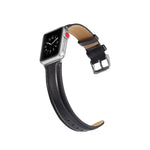 Correia de Couro Top-grain Textura Crazy Horse, para Apple Watch Série 7 41mm / 6 & SE & 5 & 4 40mm / 3 & 2 & 1 38mm, para Apple Watch Série 7 45mm / 6 & SE & 5 & 4 44mm / 3 & 2 & 1 42mm