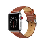 Correia de Couro Top-grain Textura Crazy Horse, para Apple Watch Série 7 41mm / 6 & SE & 5 & 4 40mm / 3 & 2 & 1 38mm, para Apple Watch Série 7 45mm / 6 & SE & 5 & 4 44mm / 3 & 2 & 1 42mm