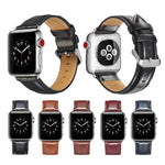 Correia de Couro Top-grain Textura Crazy Horse, para Apple Watch Série 7 41mm / 6 & SE & 5 & 4 40mm / 3 & 2 & 1 38mm, para Apple Watch Série 7 45mm / 6 & SE & 5 & 4 44mm / 3 & 2 & 1 42mm
