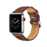 Correia de Couro Top-grain Textura Crazy Horse, para Apple Watch Série 7 41mm / 6 & SE & 5 & 4 40mm / 3 & 2 & 1 38mm, para Apple Watch Série 7 45mm / 6 & SE & 5 & 4 44mm / 3 & 2 & 1 42mm