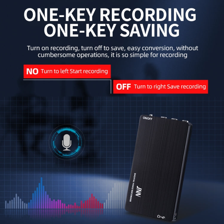Gravador de Voz Inteligente JNN M2 Ultra Fino com Redução de Ruído HD, Controlo Inteligente, 4GB, 8GB, 16GB, 32GB, 64GB