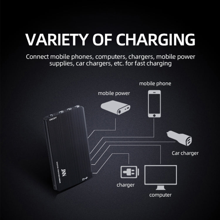 Gravador de Voz Inteligente JNN M2 Ultra Fino com Redução de Ruído HD, Controlo Inteligente, 4GB, 8GB, 16GB, 32GB, 64GB