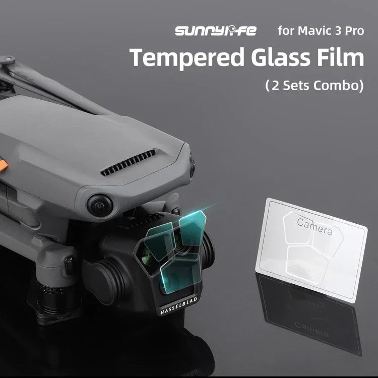 Sunnylife M3P-BHM578 2 Conjuntos de Filme de Vidro Temperado HD à Prova de Explosão, Sunnylife Para DJI Mavic 3 Pro