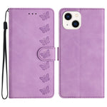 Seven Butterflies Embossed Leather Phone Case, For iPhone 14 Pro Max, For iPhone 13 Pro Max, For iPhone 13 Pro, For iPhone 13, For iPhone 13 mini, For iPhone 12, For iPhone 12 Pro Max, For iPhone 12 Pro
