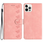 Seven Butterflies Embossed Leather Phone Case, For iPhone 14 Pro Max, For iPhone 13 Pro Max, For iPhone 13 Pro, For iPhone 13, For iPhone 13 mini, For iPhone 12, For iPhone 12 Pro Max, For iPhone 12 Pro