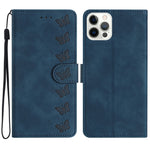 Seven Butterflies Embossed Leather Phone Case, For iPhone 14 Pro Max, For iPhone 13 Pro Max, For iPhone 13 Pro, For iPhone 13, For iPhone 13 mini, For iPhone 12, For iPhone 12 Pro Max, For iPhone 12 Pro