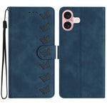 Capa de Telemóvel em Pele Relevada com Sete Borboletas, Para iPhone 16e / 17e, Para iPhone 17 Pro Max, Para iPhone 17 Pro, Para iPhone 17, Para iPhone Air, Para iPhone 16 Pro Max, Para iPhone 16 Pro, Para iPhone 16 Plus