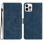 Capa de Telemóvel em Pele Relevada com Sete Borboletas, Para iPhone 16e / 17e, Para iPhone 17 Pro Max, Para iPhone 17 Pro, Para iPhone 17, Para iPhone Air, Para iPhone 16 Pro Max, Para iPhone 16 Pro, Para iPhone 16 Plus