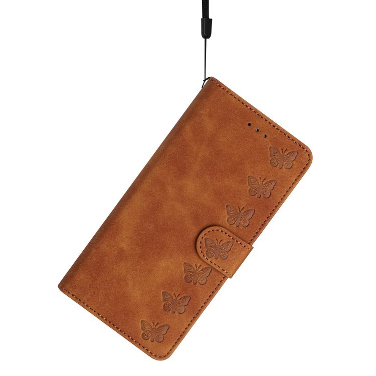 Capa de Telemóvel em Pele Relevada com Sete Borboletas, Para iPhone 16e / 17e, Para iPhone 17 Pro Max, Para iPhone 17 Pro, Para iPhone 17, Para iPhone Air, Para iPhone 16 Pro Max, Para iPhone 16 Pro, Para iPhone 16 Plus