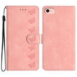 Capa de Telemóvel em Pele Relevada com Sete Borboletas, Para iPhone 16e / 17e, Para iPhone 17 Pro Max, Para iPhone 17 Pro, Para iPhone 17, Para iPhone Air, Para iPhone 16 Pro Max, Para iPhone 16 Pro, Para iPhone 16 Plus