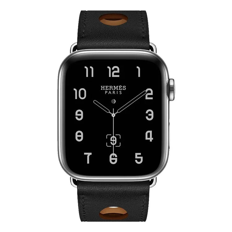 Correia de Substituição em Couro com Três Furos, para Apple Watch Série 8&7 41mm / SE 2&6&SE&5&4 40mm / 3&2&1 38mm, para Apple Watch Série 7 45mm / 6 & SE & 5 & 4 44mm / 3 & 2 & 1 42mm, para Apple Watch Série 7 41mm / 6 & SE & 5 & 4 40mm / 3 & 2 & 1 38