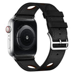 Correia de Substituição em Couro com Três Furos, para Apple Watch Série 8&7 41mm / SE 2&6&SE&5&4 40mm / 3&2&1 38mm, para Apple Watch Série 7 45mm / 6 & SE & 5 & 4 44mm / 3 & 2 & 1 42mm, para Apple Watch Série 7 41mm / 6 & SE & 5 & 4 40mm / 3 & 2 & 1 38