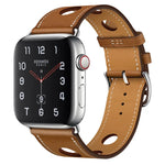 Correia de Substituição em Couro com Três Furos, para Apple Watch Série 8&7 41mm / SE 2&6&SE&5&4 40mm / 3&2&1 38mm, para Apple Watch Série 7 45mm / 6 & SE & 5 & 4 44mm / 3 & 2 & 1 42mm, para Apple Watch Série 7 41mm / 6 & SE & 5 & 4 40mm / 3 & 2 & 1 38