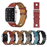 Correia de Substituição em Couro com Três Furos, para Apple Watch Série 8&7 41mm / SE 2&6&SE&5&4 40mm / 3&2&1 38mm, para Apple Watch Série 7 45mm / 6 & SE & 5 & 4 44mm / 3 & 2 & 1 42mm, para Apple Watch Série 7 41mm / 6 & SE & 5 & 4 40mm / 3 & 2 & 1 38