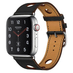Correia de Substituição em Couro com Três Furos, para Apple Watch Série 8&7 41mm / SE 2&6&SE&5&4 40mm / 3&2&1 38mm, para Apple Watch Série 7 45mm / 6 & SE & 5 & 4 44mm / 3 & 2 & 1 42mm, para Apple Watch Série 7 41mm / 6 & SE & 5 & 4 40mm / 3 & 2 & 1 38