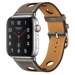 Correia de Substituição em Couro com Três Furos, para Apple Watch Série 8&7 41mm / SE 2&6&SE&5&4 40mm / 3&2&1 38mm, para Apple Watch Série 7 45mm / 6 & SE & 5 & 4 44mm / 3 & 2 & 1 42mm, para Apple Watch Série 7 41mm / 6 & SE & 5 & 4 40mm / 3 & 2 & 1 38