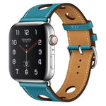 Correia de Substituição em Couro com Três Furos, para Apple Watch Série 8&7 41mm / SE 2&6&SE&5&4 40mm / 3&2&1 38mm, para Apple Watch Série 7 45mm / 6 & SE & 5 & 4 44mm / 3 & 2 & 1 42mm, para Apple Watch Série 7 41mm / 6 & SE & 5 & 4 40mm / 3 & 2 & 1 38
