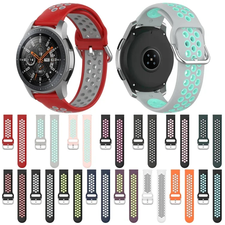 Pulseira de Substituição Desportiva Bicolor de Silicone Universal, Para Samsung Galaxy Watch 46mm / Gear S3, Para Huawei Watch GT2 / Honor Magic Watch 2 46mm