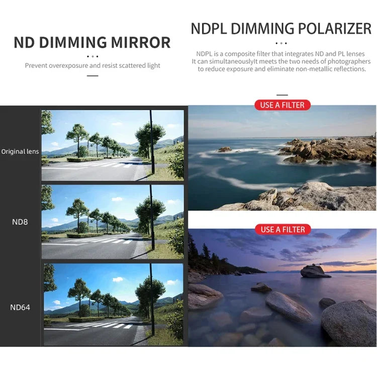 Filtro de Lente JSR GB 8 em 1 CPL ND8 ND16 ND32 ND64 STAR ND1000 NIGHT, 8 em 1 Para DJI Mavic 3 Pro