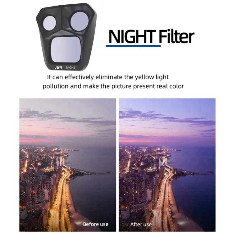 Filtro de Lente JSR GB 8 em 1 CPL ND8 ND16 ND32 ND64 STAR ND1000 NIGHT, 8 em 1 Para DJI Mavic 3 Pro