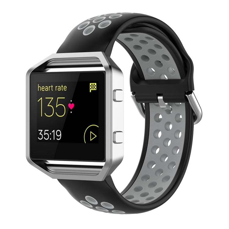 For Fitbit Versa 2 / Versa / Versa Lite / Blaze 23mm Sports Two Colors Silicone Replacement Strap Watchband
