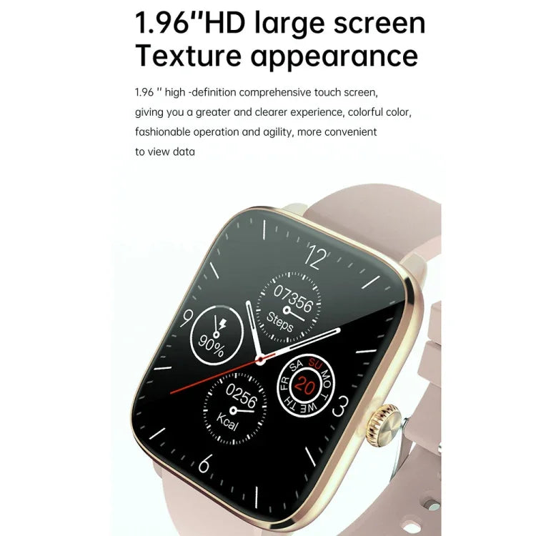 Relógio Inteligente T20 com Ecrã de 1,96 polegadas, IP67 à Prova de Água e Correia de Silicone, Suporta Chamadas Bluetooth em Modo Duplo / Monitorização de Frequência Cardíaca