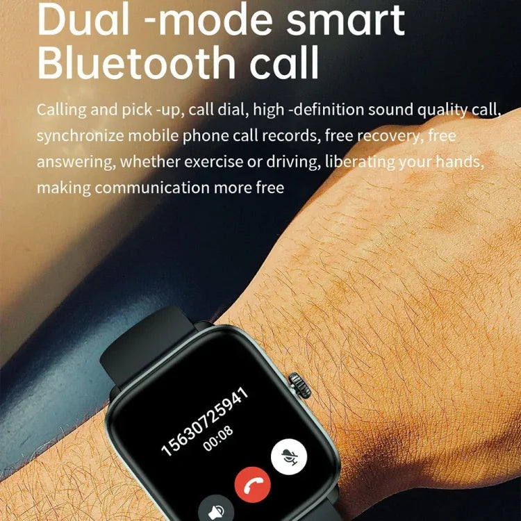 Relógio Inteligente T20 com Ecrã de 1,96 polegadas, IP67 à Prova de Água e Correia de Silicone, Suporta Chamadas Bluetooth em Modo Duplo / Monitorização de Frequência Cardíaca