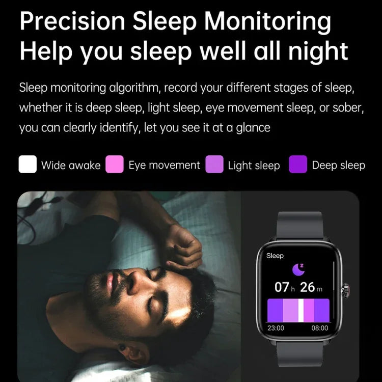 Relógio Inteligente T20 com Ecrã de 1,96 polegadas, IP67 à Prova de Água e Correia de Silicone, Suporta Chamadas Bluetooth em Modo Duplo / Monitorização de Frequência Cardíaca