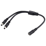 Adaptador Divisor de Energia DC Plug Fêmea para Macho 5.5 x 2.1mm, Cabo de Energia, 30cm, 70cm