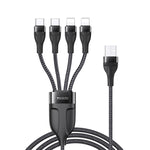 YESIDO CA111 Cabo de Carregamento USB 1,2m 4A para Duplo Type-C + Duplo 8 Pinos, CA111