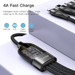 YESIDO CA111 Cabo de Carregamento USB 1,2m 4A para Duplo Type-C + Duplo 8 Pinos, CA111
