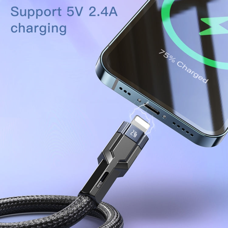 YESIDO CA107 1.2m 2.4A USB-C / Type-C para 8 Pinos Cabo de Dados de Carregamento OD0.6, CA107