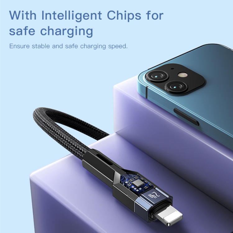 YESIDO CA107 1.2m 2.4A USB-C / Type-C para 8 Pinos Cabo de Dados de Carregamento OD0.6, CA107