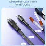 YESIDO CA107 1.2m 2.4A USB-C / Type-C para 8 Pinos Cabo de Dados de Carregamento OD0.6, CA107