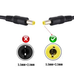 Cabo Adaptador Conector DC Plug Macho para Macho 5.5 x 2.5mm, 50cm, 1m, 1.5m