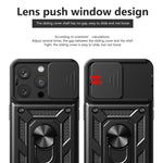 Capa de telemóvel TPU+PC com design de tampa deslizante para câmara, para iPhone 16 Pro, para iPhone 16 Plus, para iPhone 16, para iPhone 15 Pro