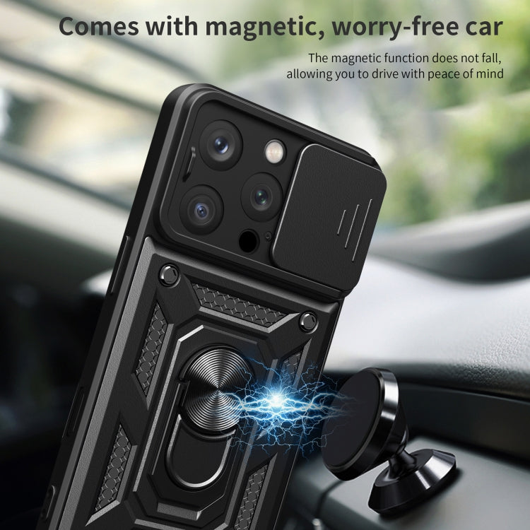 Capa de telemóvel TPU+PC com design de tampa deslizante para câmara, para iPhone 16 Pro, para iPhone 16 Plus, para iPhone 16, para iPhone 15 Pro