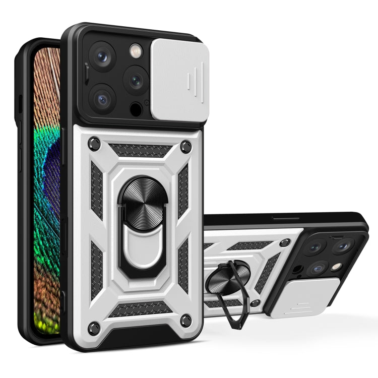 Capa de telemóvel TPU+PC com design de tampa deslizante para câmara, para iPhone 16 Pro, para iPhone 16 Plus, para iPhone 16, para iPhone 15 Pro