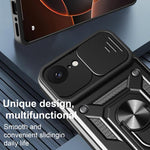 Capa de telemóvel TPU+PC com design de tampa deslizante para câmara, para iPhone 17e / 16e, para iPhone 17 Pro Max, para iPhone 17 Pro, para iPhone 17, para iPhone Air, para iPhone 16 Pro Max