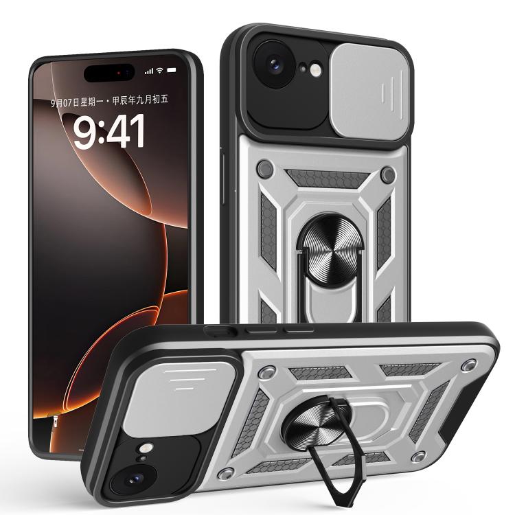 Capa de telemóvel TPU+PC com design de tampa deslizante para câmara, para iPhone 17e / 16e, para iPhone 17 Pro Max, para iPhone 17 Pro, para iPhone 17, para iPhone Air, para iPhone 16 Pro Max