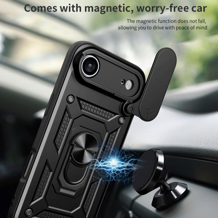 Capa de telemóvel TPU+PC com design de tampa deslizante para câmara, para iPhone 16 Pro, para iPhone 16 Plus, para iPhone 16, para iPhone 15 Pro