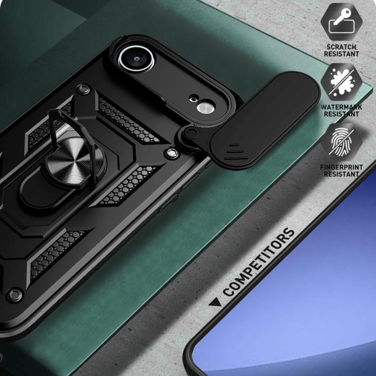 Capa de telemóvel TPU+PC com design de tampa deslizante para câmara, para iPhone 16 Pro, para iPhone 16 Plus, para iPhone 16, para iPhone 15 Pro