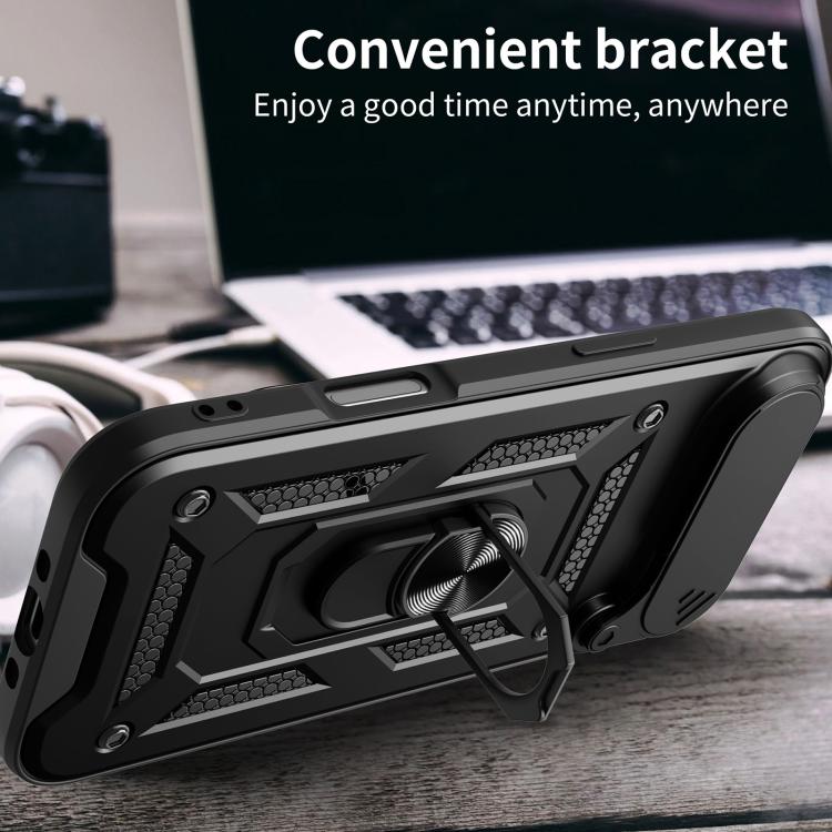 Capa de telemóvel TPU+PC com design de tampa deslizante para câmara, para iPhone 16 Pro, para iPhone 16 Plus, para iPhone 16, para iPhone 15 Pro