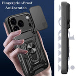 Capa de telemóvel TPU+PC com design de tampa deslizante para câmara, para iPhone 17e / 16e, para iPhone 17 Pro Max, para iPhone 17 Pro, para iPhone 17, para iPhone Air, para iPhone 16 Pro Max