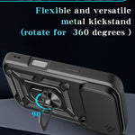 Capa de telemóvel TPU+PC com design de tampa deslizante para câmara, para iPhone 17e / 16e, para iPhone 17 Pro Max, para iPhone 17 Pro, para iPhone 17, para iPhone Air, para iPhone 16 Pro Max